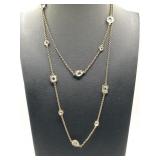 35in Bezel Setting Layer Necklace 925