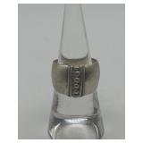 Size 6.75 Wide Band Sterling Rib Design Ring