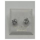 Sterling Silver Cubic Zirconia Solitaire Stud