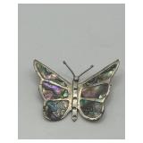 1in Vintage Brooch Pin 925 Abalone Shell