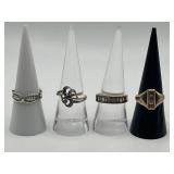 Size 7.5 925 Ring Lot of 4