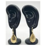925 Brushed Bead Tear Drop Dangle Earrings