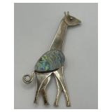 925 Sajen Abalone Shell Giraffe Brooch