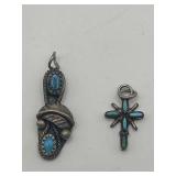 925 Turquoise Necklace Charms Lot of 2