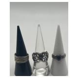 Size 6.5 925 Ring Lot of 3