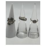 Size 3 925 Ring Lot of 3