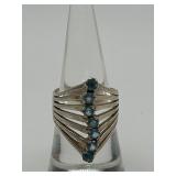 Size 6.5 925 Modernist 7 Bezel-Set Ice Blue Topaz
