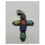 925 Multi Gemstone Necklace Pendant Amethyst Red