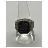Sterling Virgo Signet Ring Size 9.25