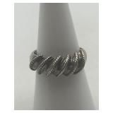 Size 7.75 Twisted Design 925 Ring