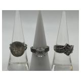 Size 6.75 925 Ring Lot of 3