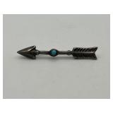 1.5in Sterling Silver Turquoise Inlay Arrow