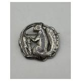 1.5in Sterling Silver Squirrel Brooch