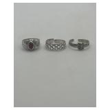 Size 2.5 Pinky Ring Childï¿½s Ring 925 Lot of 3