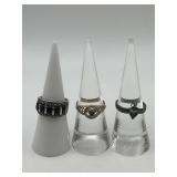 925 Size 5.5 Ring Lot of 3