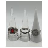 925 Size 8.5 Ring Lot of 3