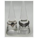 925 Size 8 Ring Lot of 2