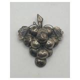 2in Grape Brooch Sterling Silver