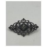 925 1in Marcasite Decorative Brooch