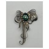 Ralph DeRosa Sterling Silver Green Oval Spray