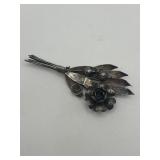 Hobï¿½ Sterling Silver Flower Brooch 3in
