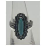Size 4.75 Southwestern Style Turquoise 925 Ring