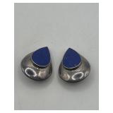 925 Lapis Lazuli Clip on Earrings