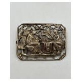 1.5in 925 Austro-Hungarian Repoussï¿½ Scene Brooch