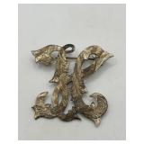 1in 925 Monogram Decorative Brooch