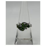 925 Green Gemstone Size 6.5 Ring