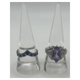 925 Size 8.75 Ring Lot of 2