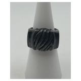 Size 5.5 925 Rustic Striped Ring