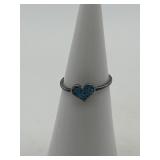 Turquoise 925 Heart Ring Size 4.75