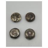 925 Sterling Silver Button Cover Lot of 4