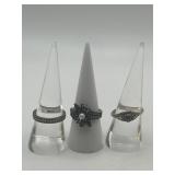 Size 7.75 Ring Lot of 3