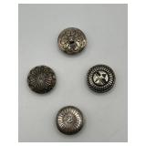 925 Sterling Silver Assorted Button Cover Lot of