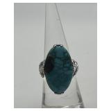 Size 5.75 925 Turquoise Oval Ring
