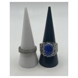 925 Size 8.75 Ring Lot of 2