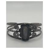 Abalone Inlay 925 3 Tier Cuff Bracelet