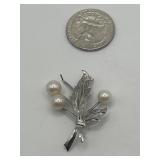 925 Pearl Bouquet Brooch Sterling Silver
