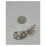 925 Pearl Vine Brooch Sterling Silver