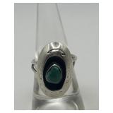 925 Native American Size 7 Turquoise Inlay Ring