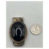 925 Black Onyx Sterling Silver Money Clip