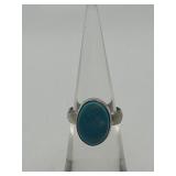 Size 4.5 Oval 925 Turquoise Ring