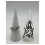 Size 7.5 925 Ring Lot of 2