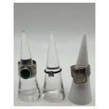 Size 5.25 925 Ring Lot of 3
