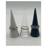 Size 7.75 925 Ring Lot of 3