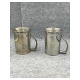 Set of 2 Pewter Glasses