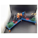 2 vintage cars iron dentist chair banks