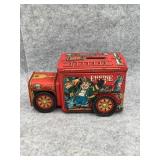 Fire Department Firetruck Metal Candy Tin Coin
